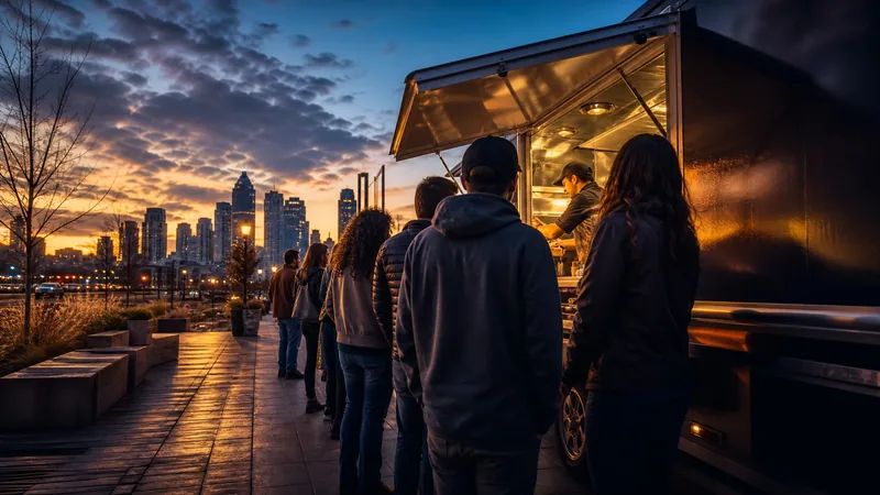 Customers lining up at a food truck window, How to Start a Food Truck in Wichita
