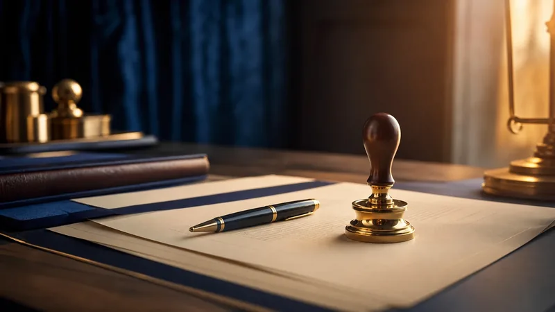 Embossing seal, pen and documents on a desk, Kansas City Business Licenses Compared
