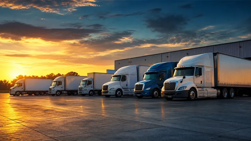 Box trucks and semis at a logistics yard, How to Start a Moving Company in Kansas